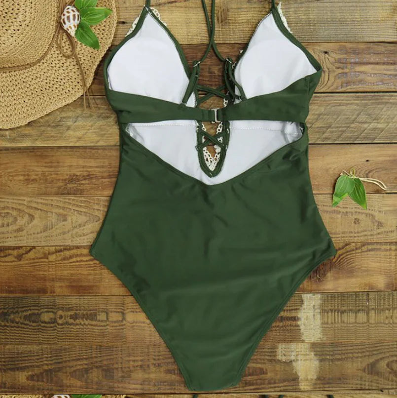 Maillot de Bain Une Pièce Élégant sans Bretelles