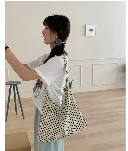 Sac Tote en Tissu Vintage - Sac à Épaule Polyvalent