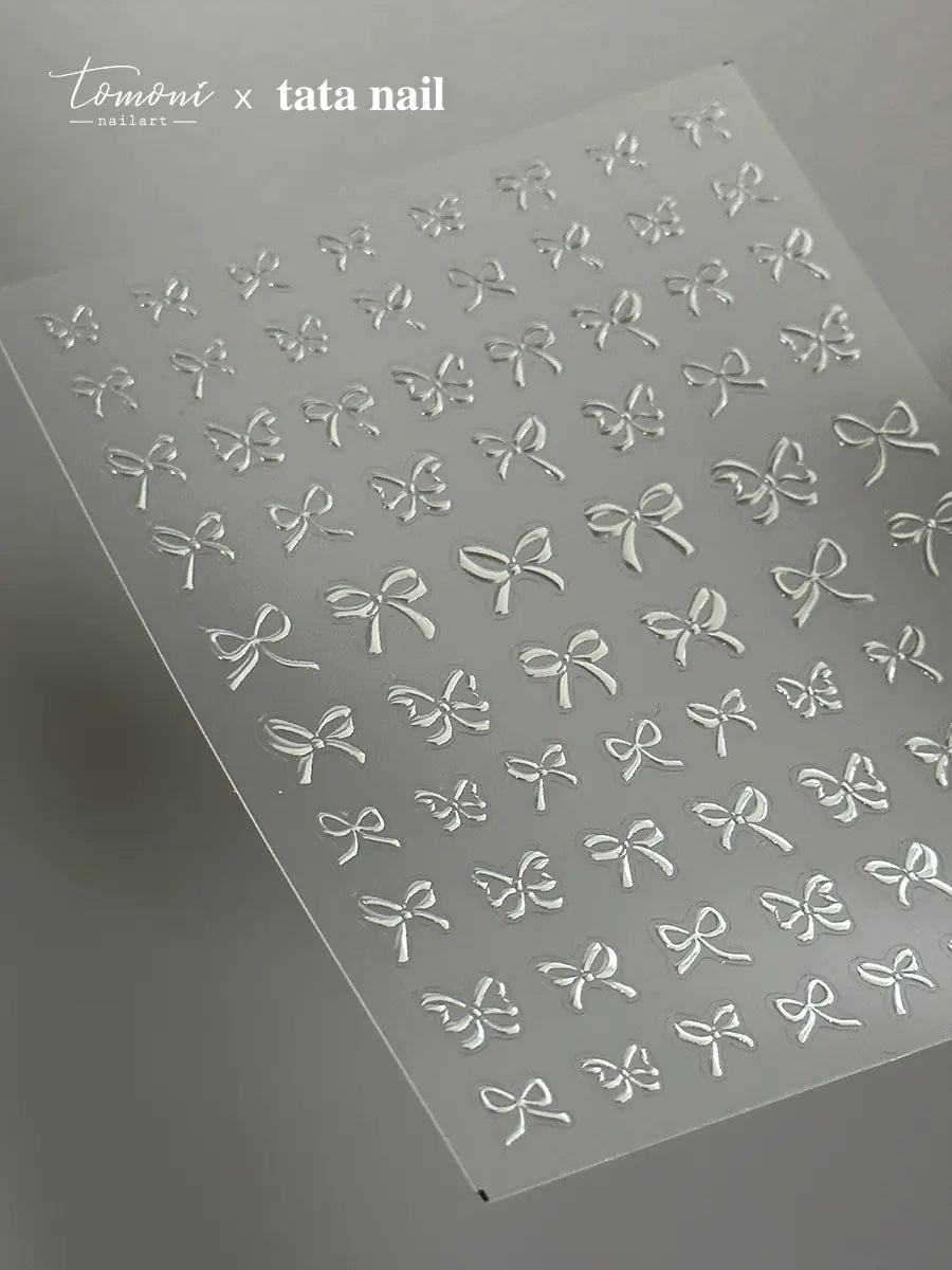 Nouveaux Autocollants pour Ongles avec Nœuds en Cristal et Lignes Élégantes