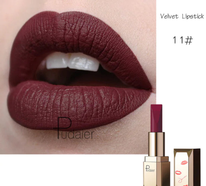 Rouge à Lèvres Mat Longue Durée Pudale - 26 Teintes, Waterproof