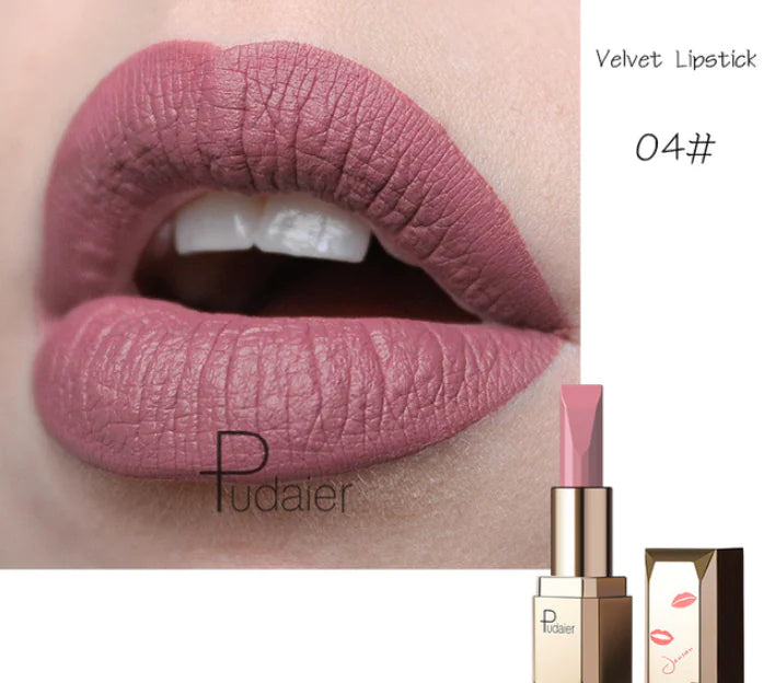 Rouge à Lèvres Mat Longue Durée Pudale - 26 Teintes, Waterproof