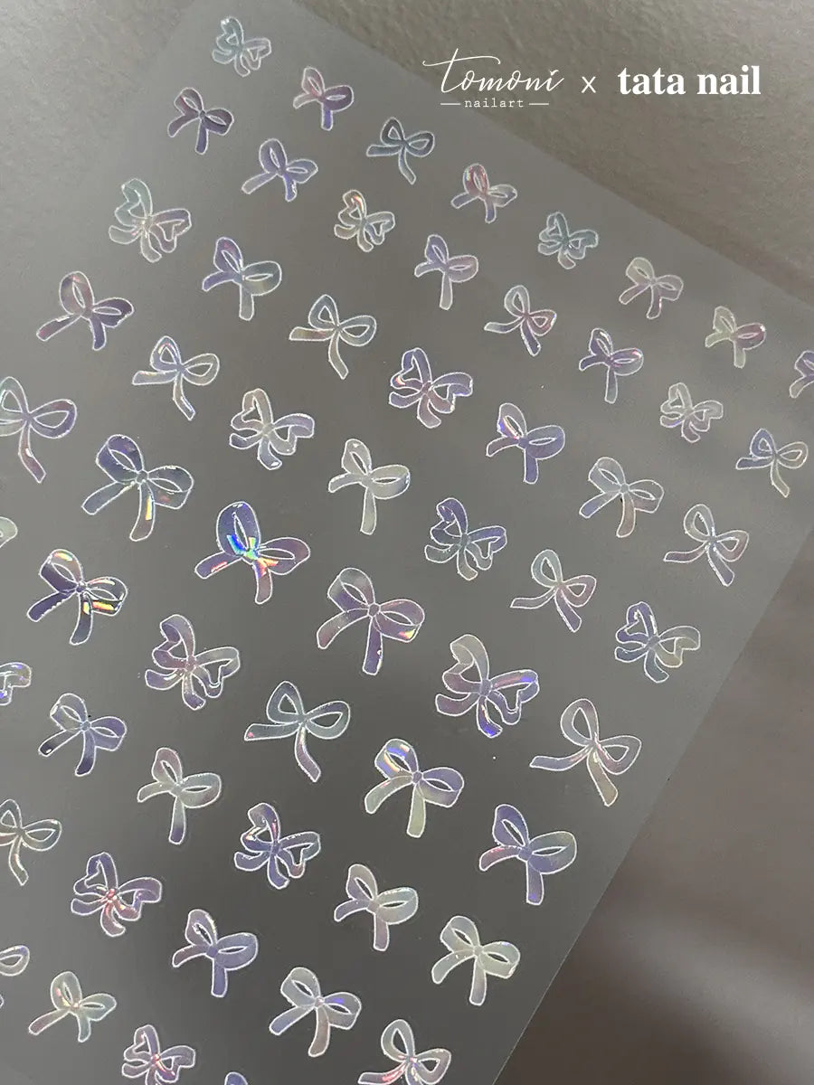 Nouveaux Autocollants pour Ongles avec Nœuds en Cristal et Lignes Élégantes