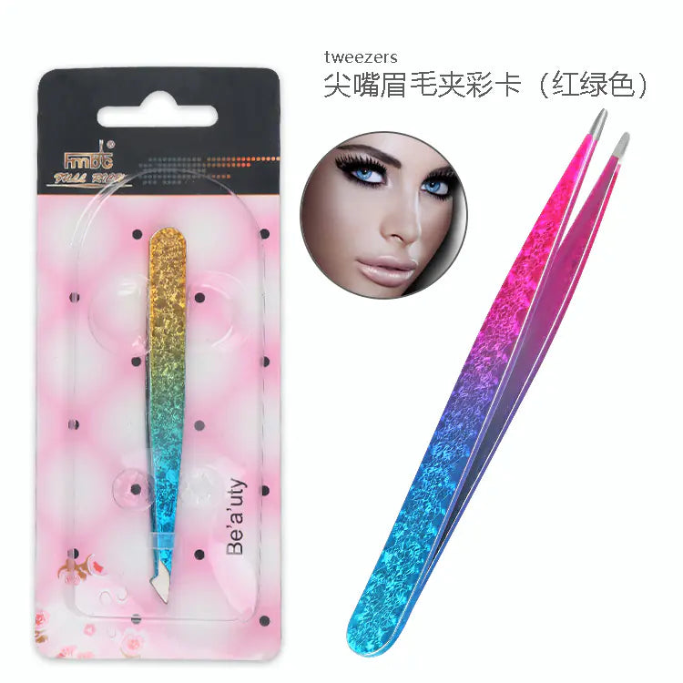 Set de Beauté en Acier Inoxydable à Double Face avec Pincettes