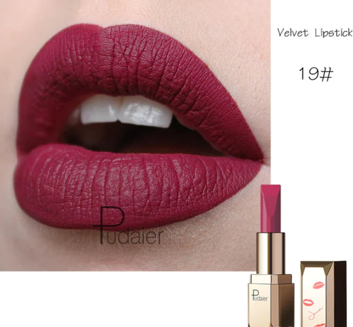 Rouge à Lèvres Mat Longue Durée Pudale - 26 Teintes, Waterproof
