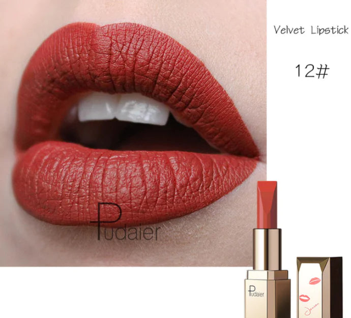 Rouge à Lèvres Mat Longue Durée Pudale - 26 Teintes, Waterproof