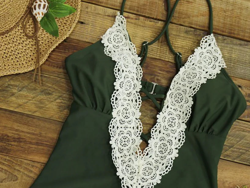 Maillot de Bain Une Pièce Élégant sans Bretelles