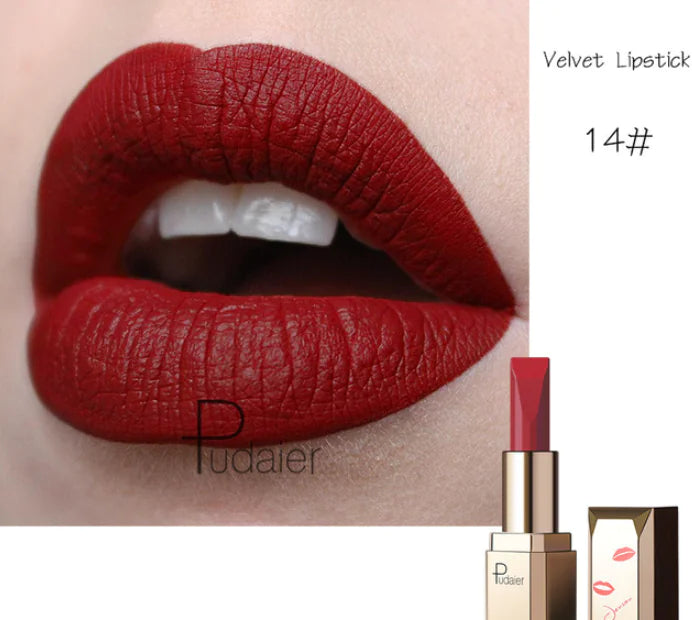 Rouge à Lèvres Mat Longue Durée Pudale - 26 Teintes, Waterproof