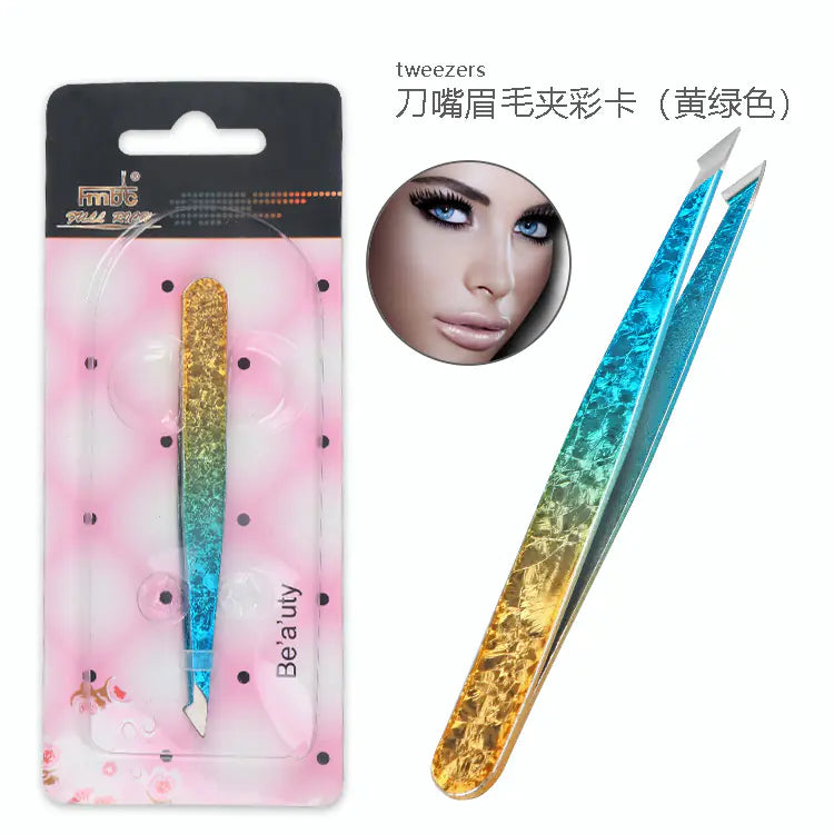 Set de Beauté en Acier Inoxydable à Double Face avec Pincettes